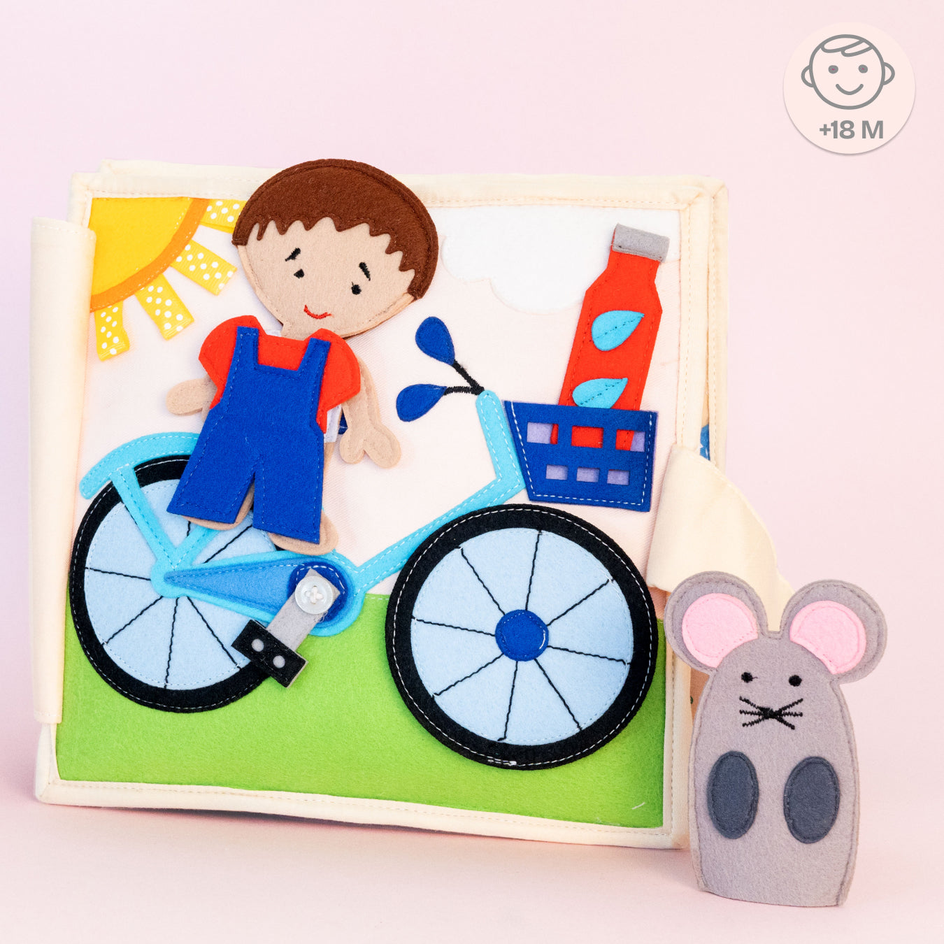 Handliches Montessori Spielzeug Stoffbuch für zuhause & unterwegs