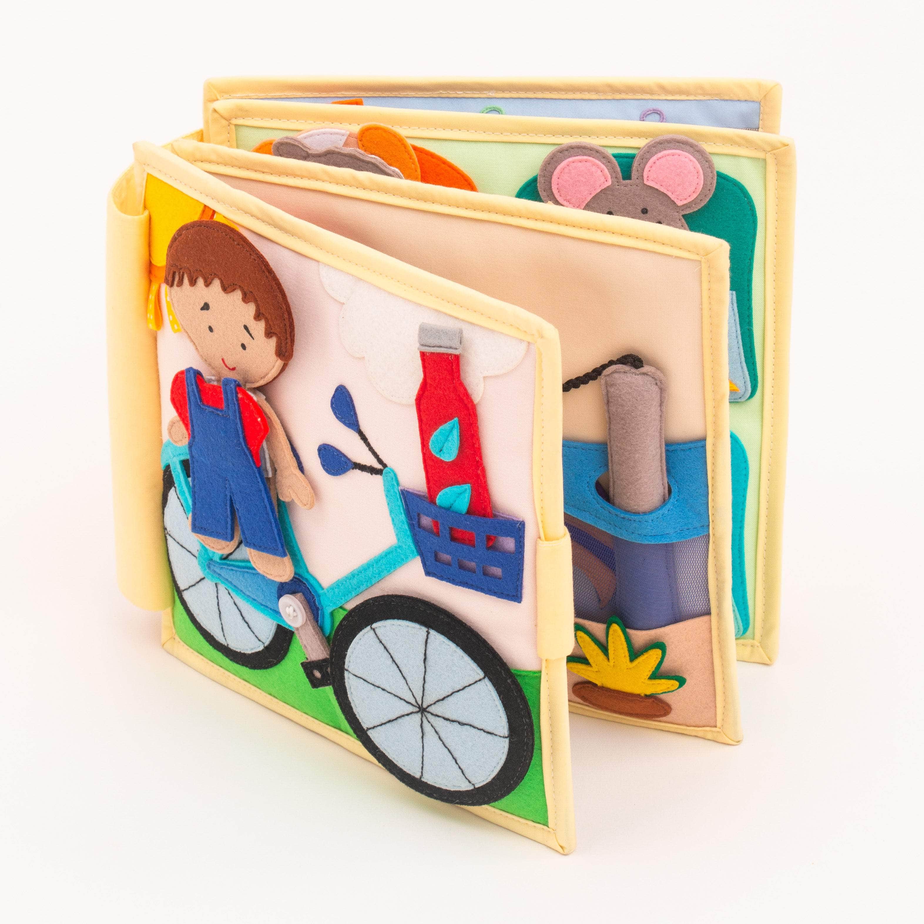 erstes kinderfahrrad Handliches Montessori Spielzeug Stoffbuch für zuhause & unterwegs