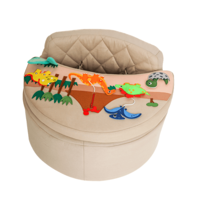 Activity Sessel Rondo beige mit Dino Auflage